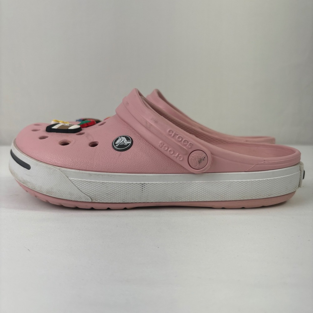 Crocs Crocband Classic Platform Clog Pink Jibbitz Charms Womens‎ Size 8